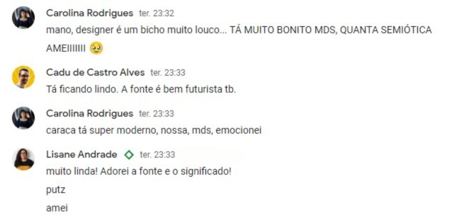 Reação da equipe com o logo da Niara