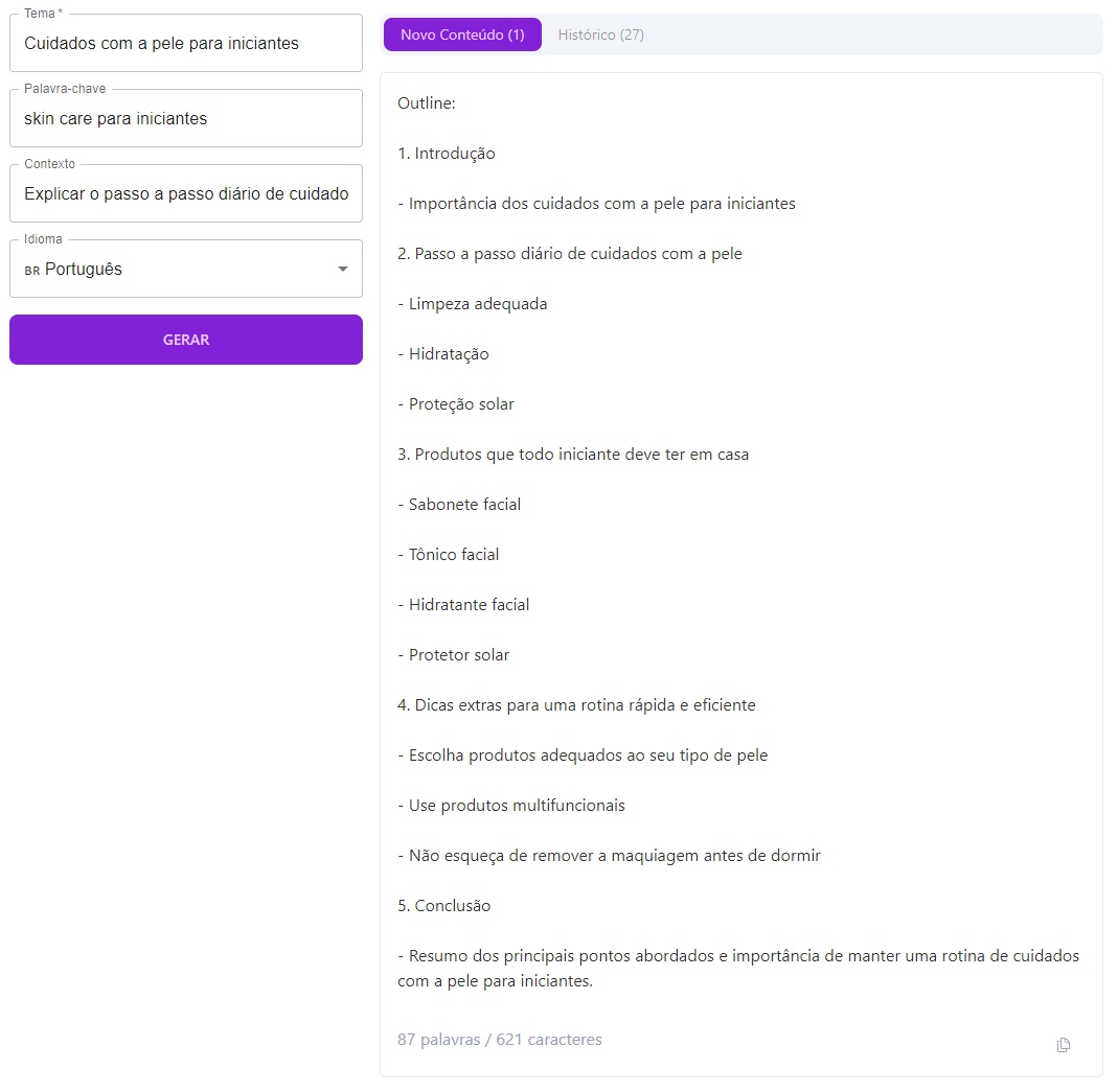 Template Outline para Blog, da Niara, com sugestão de estruturação de texto