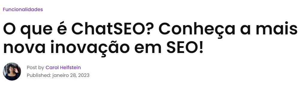 exemplo de h1 no blog da niara