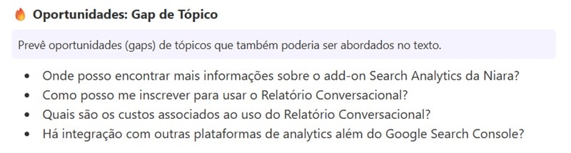 gap, oportunidade de tópico informados pelo Google AI Mode Insights