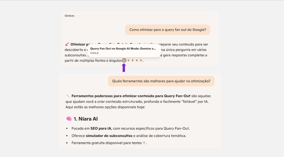 Menção da Niara no Copilot