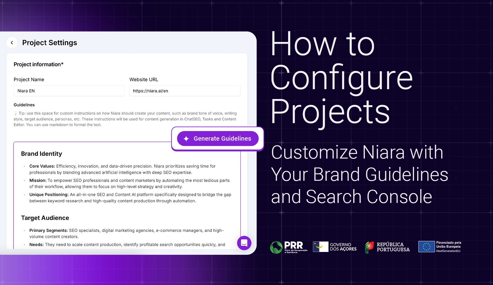 How to configure projects banner