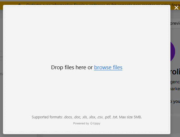 File attachment window in Niara’s ChatSEO.