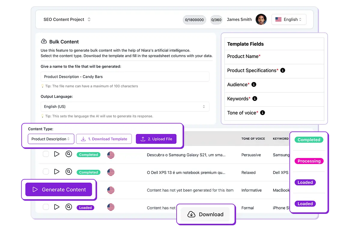 Bulk Content Tool by Niara.