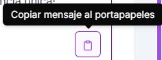Opción "Copiar mensaje portapapeles" en Niara.