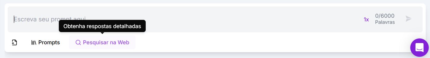 Botão Pesquisar na Web no rodapé do ChatSEO.